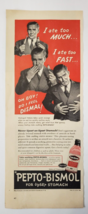 1944 Pepto Bismol Vintage Print Ad Gentleman Having Stomach Discomfort - £7.52 GBP