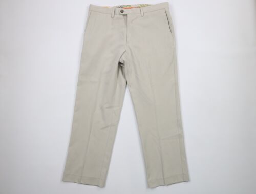 Primary image for Tommy Bahama Mens Size 34x29 Silk Blend Flat Front Wide Leg Chino Pants Beige