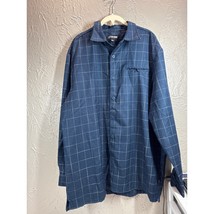 Stacy Adams Rayon Button Up Shirt Long Sleeve Check Mens Blue Size Large - $372.25 MXN