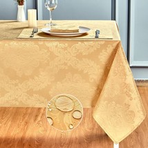 Rectangle Table Cloth Waterproof Wrinkle Resistant Washable Jacquard Polyester O - £28.30 GBP