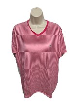 Lacoste Womens Size 6 Pink Stripped Regular Fit TShirt - £16.24 GBP