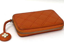 Michel Klein Orange Quilted Leather Credit Card Holder - $17.09