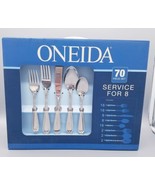 Oneida 70 Piece Empresa Stainless Flatware set for 8 with serving peices - £101.33 GBP