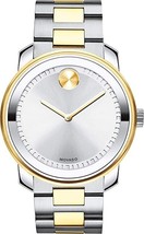 New Movado Bold Two-Tone Stainless Steel Silver Dial 42mm Men&#39;s Watch 3600431 - £306.43 GBP