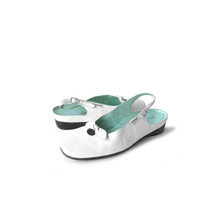 $229 Mephisto Sandals 8.5 Slingback White Leather w/ Low Wedge *Excellent* - £79.62 GBP