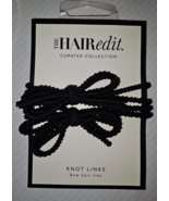 The Hair Edit Black Knotted Bow Hair Tie Knot Links Set 2 Pack New - $10.49