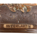 VIntage Hand Carved Wooden Jewelry Trinket Box Hinged INTERLAKEN Swiss F... - £35.10 GBP