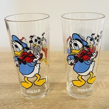 2 Disney Donald Duck &amp; Huey Dewey Louie McDuck Highball Drinking Glasses  6” - £14.30 GBP