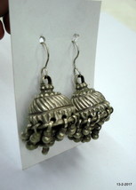 vintage antique tribal old silver dangle earrings jumka belly dance jewelry - $237.60