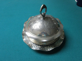 ANTIQUE HARTFORD COVERED SILVERPLATE BOWL DOMED BUTTER DISH RARE - €109,13 EUR