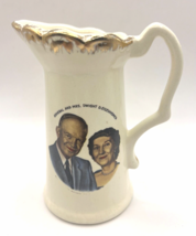 Vintage ~ General &amp; Mrs Dwight D. Eisenhower ~ Miniature Pitcher ~ Jug Creamer - £15.72 GBP