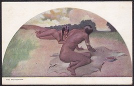 John W. Alexander Pictograph Painting Skins Native American Indians Post... - $12.25