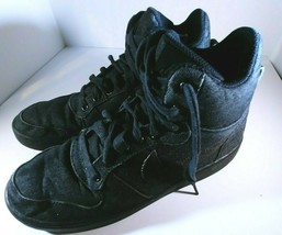 Nike Court Borough Mid Premium Men’s  Dark Grey/Black Denim Sneakers Size 7.5 - £25.16 GBP