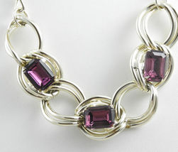 Three Purple Stone Necklace - £7.96 GBP