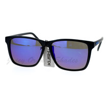 KUSH Sunglasses Matte Black Multicolor Mirror Lens Thin Square Frame Unisex - £7.85 GBP+