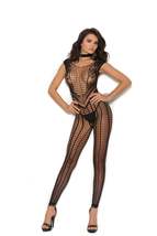 Elegant Moments Crochet Footless Bodystocking With Open Crotch. - £18.38 GBP