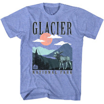 Glacier Park Moose Men&#39;s T Shirt Montana Rocky Mountains Hidden Lake - £20.43 GBP+