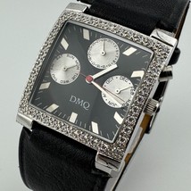 DMQ Quartz Watch DQ/4029 Unisex Silver CZ Stone Square Triple Date New B... - $26.59