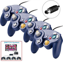 4 Pack Purple Wired Ngc Game Controllers For Gamecube Console - £58.33 GBP