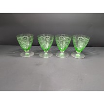 Fostoria Versailles Etched Footed Glasses, Cocktail Uranium Glasses, Set... - $3,600.26 MXN