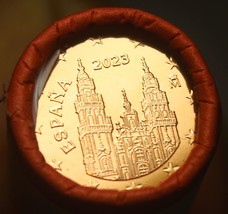 Gem Unc Original Roll (50) Spain 2023 5 Euro Cent Coins~Cathedral~Free S... - £31.22 GBP