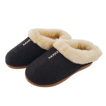 DEARFOAMS Slippers Womans House Shoes Clogs Indoor Outdoor Wool Leisure - $23.38