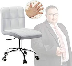 360° Office Desk Chair,Pu Adjustable Rolling Task Chair For Barber,, Armless - £107.96 GBP