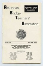 American Bridge Teachers Association Quarterly Magazine Dec Jan 1969-70 - £10.12 GBP