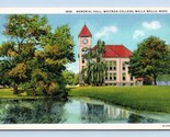 Memorial Hall Whitman College Walla Washington WA UNP Linen Postcard N12 - £5.93 GBP