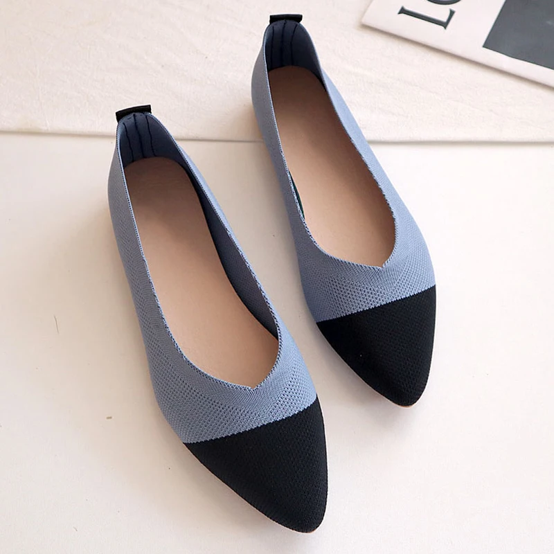 2024 Mixed Color Women Soft Shoes Pointed Toe Shallow Flat Shoes  Loafers Soft B - £126.49 GBP