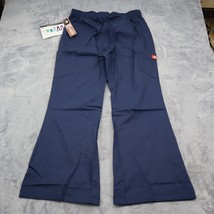 Dickies Pants Womens L Blue Flare Relaxed Fit Medical Uniforms Wide Leg ... - $22.75