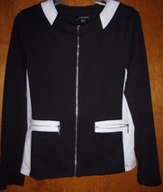 Notations Black &amp; Light Gray Zip Up Suit Jacket Womans Size S - $171.13 MXN