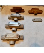 Crouse Hinds 1/2&quot; T17 &amp; TB 17 Conduit Outlet T Boxes &amp; Caps 5ea Mix Lot ... - $38.99