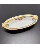 Antique Noritake Nippon Oval Relish Dish Pickard Hand Painted Gold Gilt - $14.80