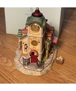 Partylite Party Light Clock Tower With Flower Cart - $43.20 CAD