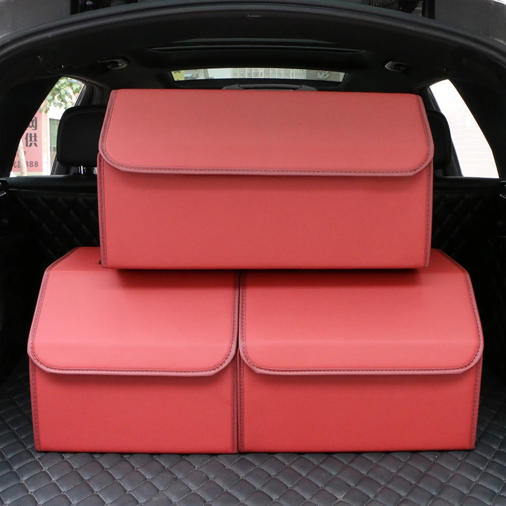Multifunction Car Trunk Storage Box Solid Color PU Leather Organizer Box... - $36.90+