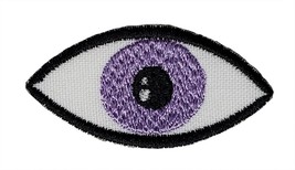 Purple Eye Embroidered Applique Iron On Patch 2.1&quot; x 1&quot; Eyeball Optical ... - $4.34+