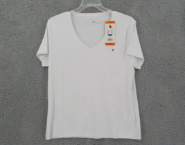 Tommy Hilfiger Womens Top Xxl Brightwhite Short Sleeve Vneck Tshirt Logo Nwd Fdt - £7.96 GBP