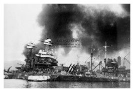 Uss California Sinking At Pearl Harbor Attack Battleship WW2 4X6 Photo - £8.32 GBP