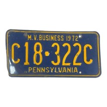 Vintage 1972 Pennsylvania license plate tag M.V Business C18-322C Man Ca... - $28.04