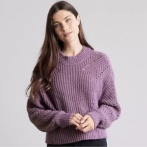 Elizabeth and James Knit Sweater Giada Purple Cropped Oversize Metallic ... - $32.00