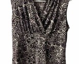 JKLA  Womens Size L Knit Brown Cream  Colorful Sleeveless Top - £10.21 GBP