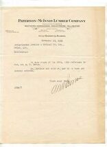 Paterson McInnis Lumber Company Signed Letter Gulf Hammock Florida 1938 - $17.82