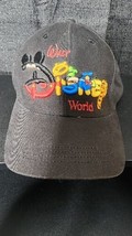 Walt Disney World Character Lettering Embroidered Black Baseball Strap Back Hat - $17.99