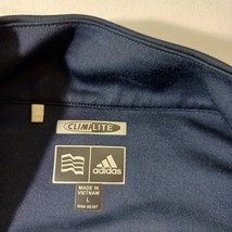 Adidas Climalite Men's Blue Full Zip Pockets Long Sleeve Shirt Size Large L image 3