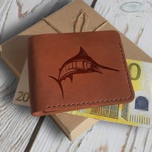 Fishing Gift Personalized Customized Personalised Custom Leather Wallet for Men - £35.66 GBP