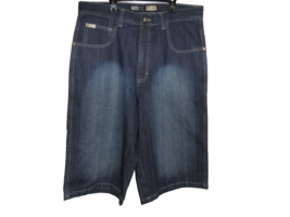 Southpole Men&#39;s Premium Core Vintage Jeans Shorts Dark Blue Size 34 Rare... - £50.31 GBP