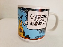 Mother Goose and Grimm Coffee Cup Mug On Mondays I Need a Jump Start Funny Comic - £11.71 GBP