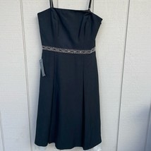 Ann Taylor Strapless Black Silk A Line Beaded Waist Dress Size 2 NWT - $88.11