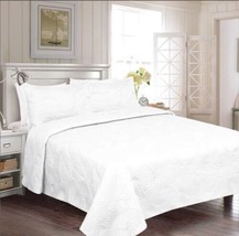 Cora White Color Super Soft Plush Bedspread Set 2 Pcs Twin Size - £42.98 GBP